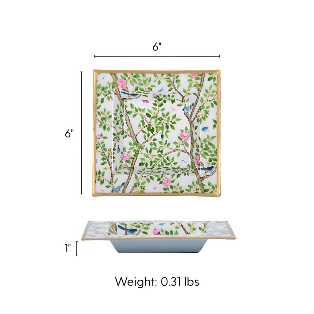 Elsie's Garden Enameled Tori Trinket Tray - Trinket Trays from Jaye's Studio