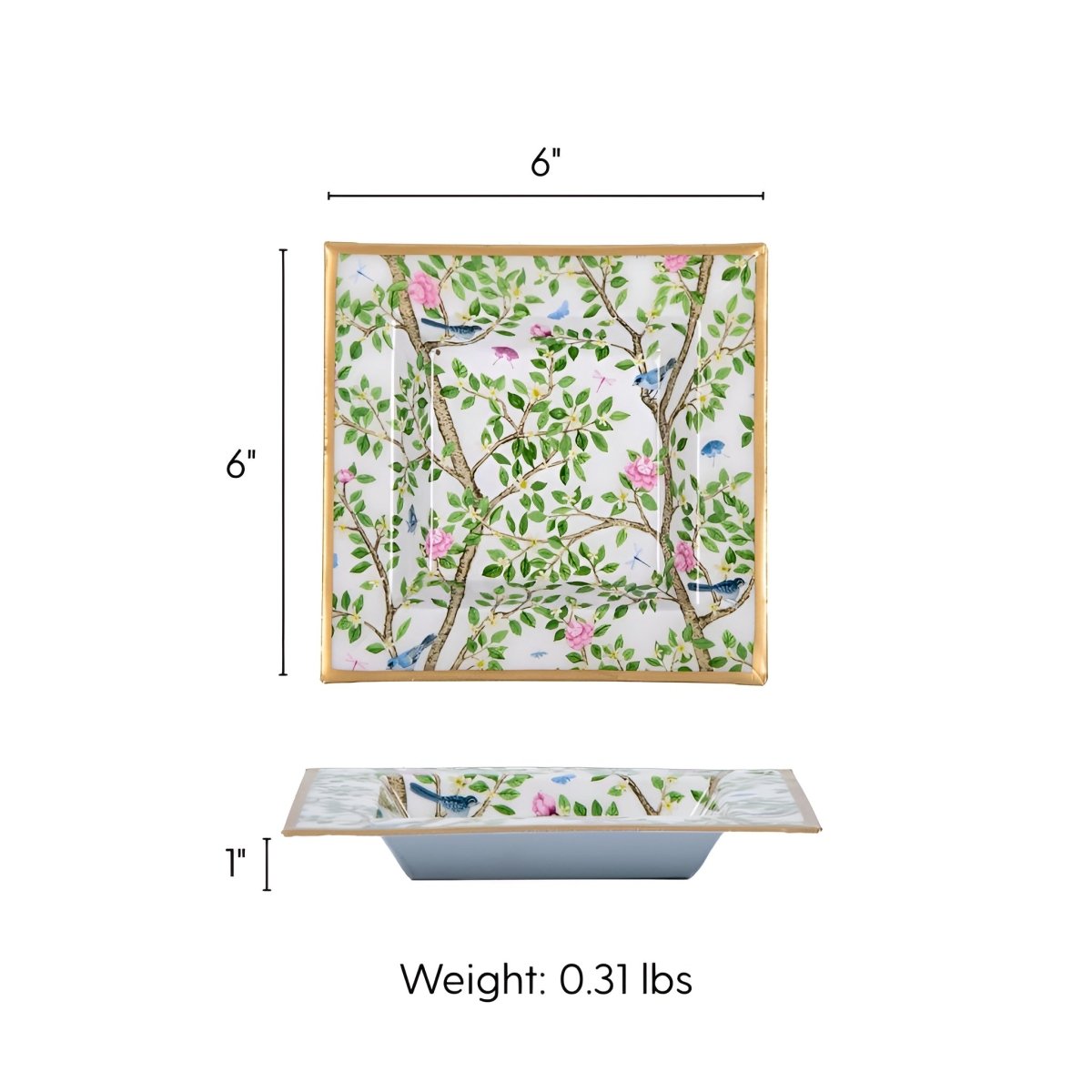 Elsie's Garden Enameled Tori Trinket Tray - Trinket Trays from Jaye's Studio
