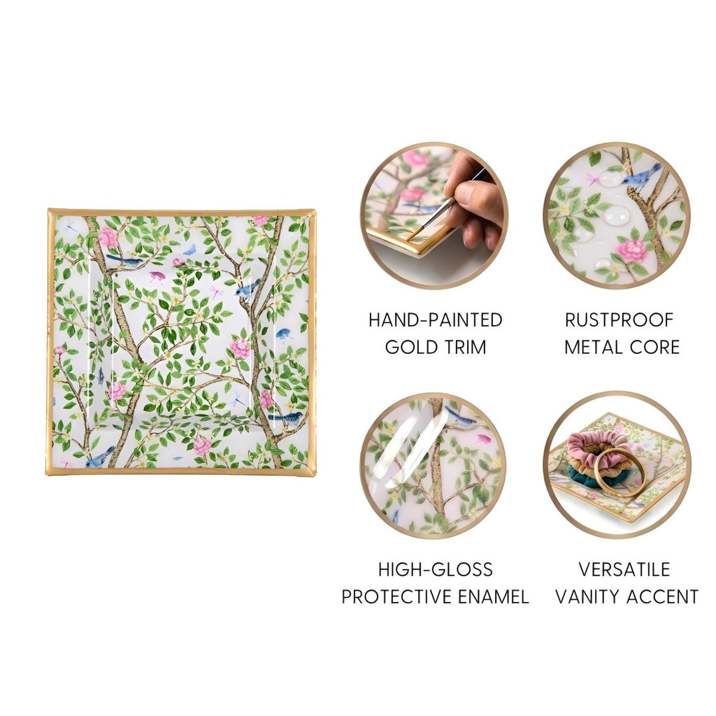 Elsie's Garden Enameled Tori Trinket Tray - Trinket Trays from Jaye's Studio