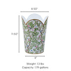 Elsie's Garden Enameled Tulip Wastebasket - Wastebaskets from Jaye's Studio