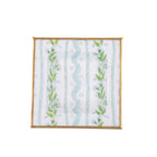 Emma Stripe Blue and Green Enameled Square Decorative Trinket Tray, Catch All Tray, Jewelry Tray for Vanity, Bathroom, Bedside Home Office - Trinket Trays from Jaye's Studio