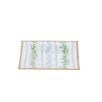 Emma Stripe Blue and Green Enameled Square Decorative Trinket Tray, Catch All Tray, Jewelry Tray for Vanity, Bathroom, Bedside Home Office - Trinket Trays from Jaye's Studio