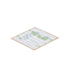 Emma Stripe Blue and Green Enameled Square Decorative Trinket Tray, Catch All Tray, Jewelry Tray for Vanity, Bathroom, Bedside Home Office - Trinket Trays from Jaye's Studio