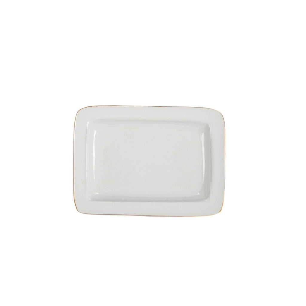 Emma Stripe Brown Enameled Rectangle Soap Dish, Catch All Tray, Jewelry Tray for Bathroom, Vanity, Sink - Decorative Laney Tray - Trinket Trays from Jaye's Studio