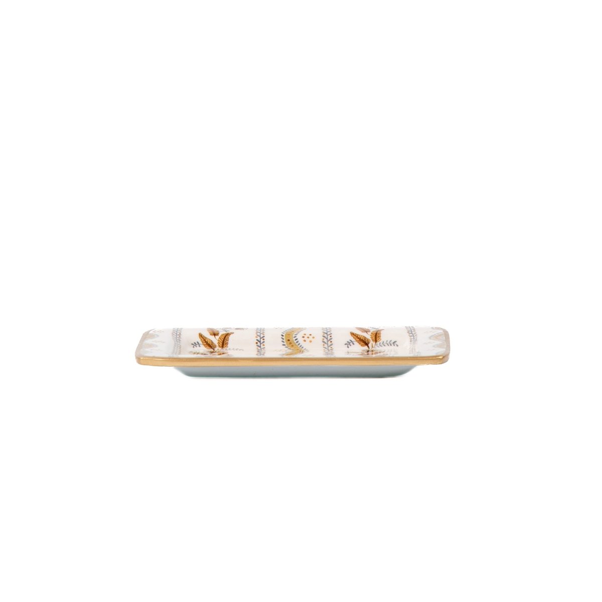 Emma Stripe Brown Enameled Rectangle Soap Dish, Catch All Tray, Jewelry Tray for Bathroom, Vanity, Sink - Decorative Laney Tray - Trinket Trays from Jaye's Studio