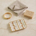 Emma Stripe Brown Enameled Rectangle Soap Dish, Catch All Tray, Jewelry Tray for Bathroom, Vanity, Sink - Decorative Laney Tray - Trinket Trays from Jaye's Studio