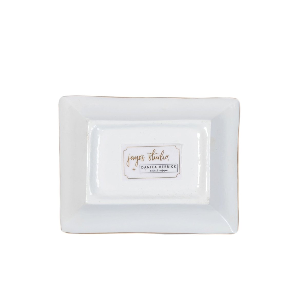 Emma Stripe Enameled Brown Rectangle Catch All Tray, Jewelry Tray for Bathroom, Vanity - Decorative Landry Tray - Trinket Trays from Jaye's Studio