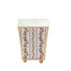 Emma Stripe Enameled Brown Square Metal Cachepot Planter for Bedroom, Home Office, Kitchen, Living Room - Cachepots from Jaye's Studio