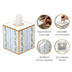 Emma Stripe Enameled Tissue Box Cover - Tissue Box Cover from Jaye's Studio