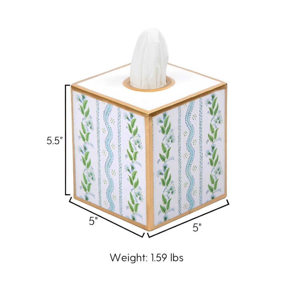 Emma Stripe Enameled Tissue Box Cover - Tissue Box Cover from Jaye's Studio