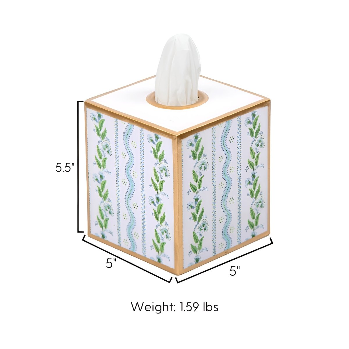 Emma Stripe Enameled Tissue Box Cover - Tissue Box Cover from Jaye's Studio