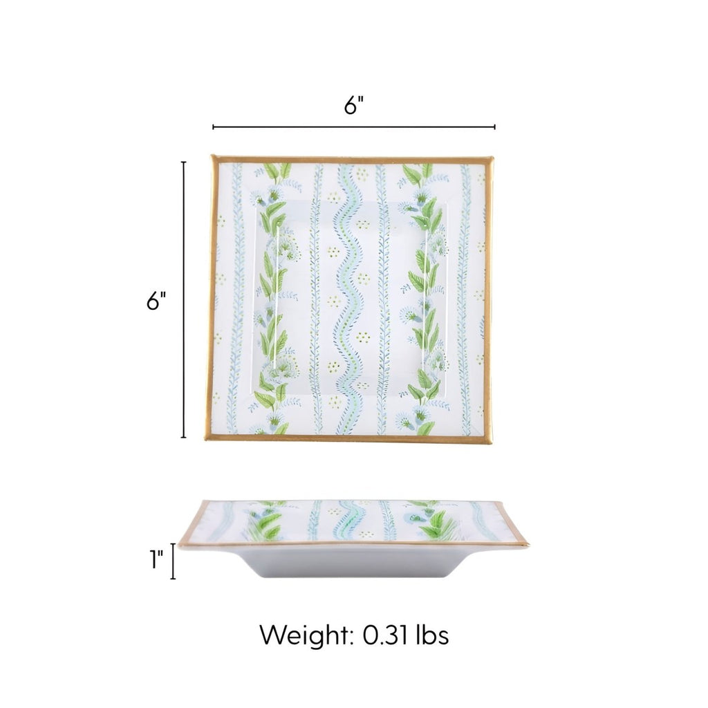 Emma Stripe Enameled Tori Trinket Tray - Trinket Trays from Jaye's Studio
