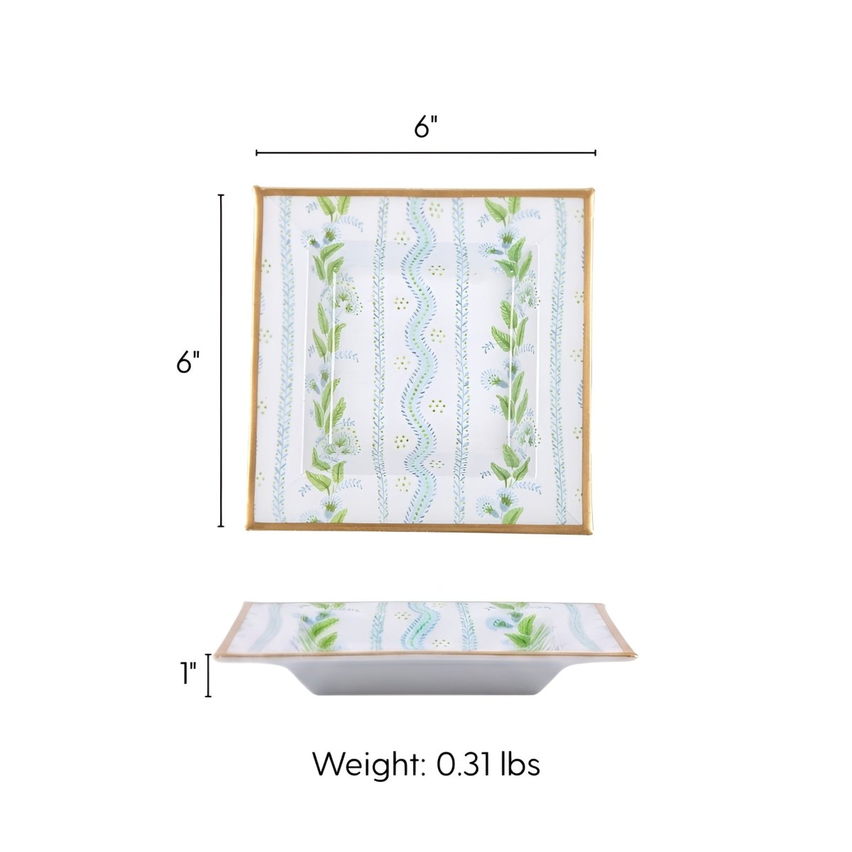 Emma Stripe Enameled Tori Trinket Tray - Trinket Trays from Jaye's Studio