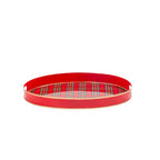 Enameled Multi - Color Oval Olivia Serving Tray For Kitchen and Dining - 14 in x 20 in - The Tartan Plaid Collection - Serving Trays from Jaye's Studio