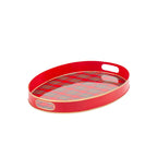 Enameled Multi - Color Oval Olivia Serving Tray For Kitchen and Dining - 14 in x 20 in - The Tartan Plaid Collection - Serving Trays from Jaye's Studio