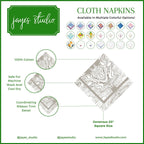 Faux Bois White and Taupe Cotton Sateen Napkin for Table Setting, Dinnerware, Entertaining (Pack of 4) - Cloth Napkins from Jaye's Studio