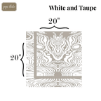 Faux Bois White and Taupe Cotton Sateen Napkin for Table Setting, Dinnerware, Entertaining (Pack of 4) - Cloth Napkins from Jaye's Studio