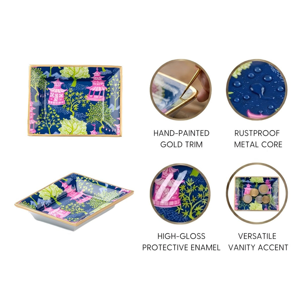 Garden Party Enameled Landry Jewelry Tray - Trinket Trays from Jaye's Studio