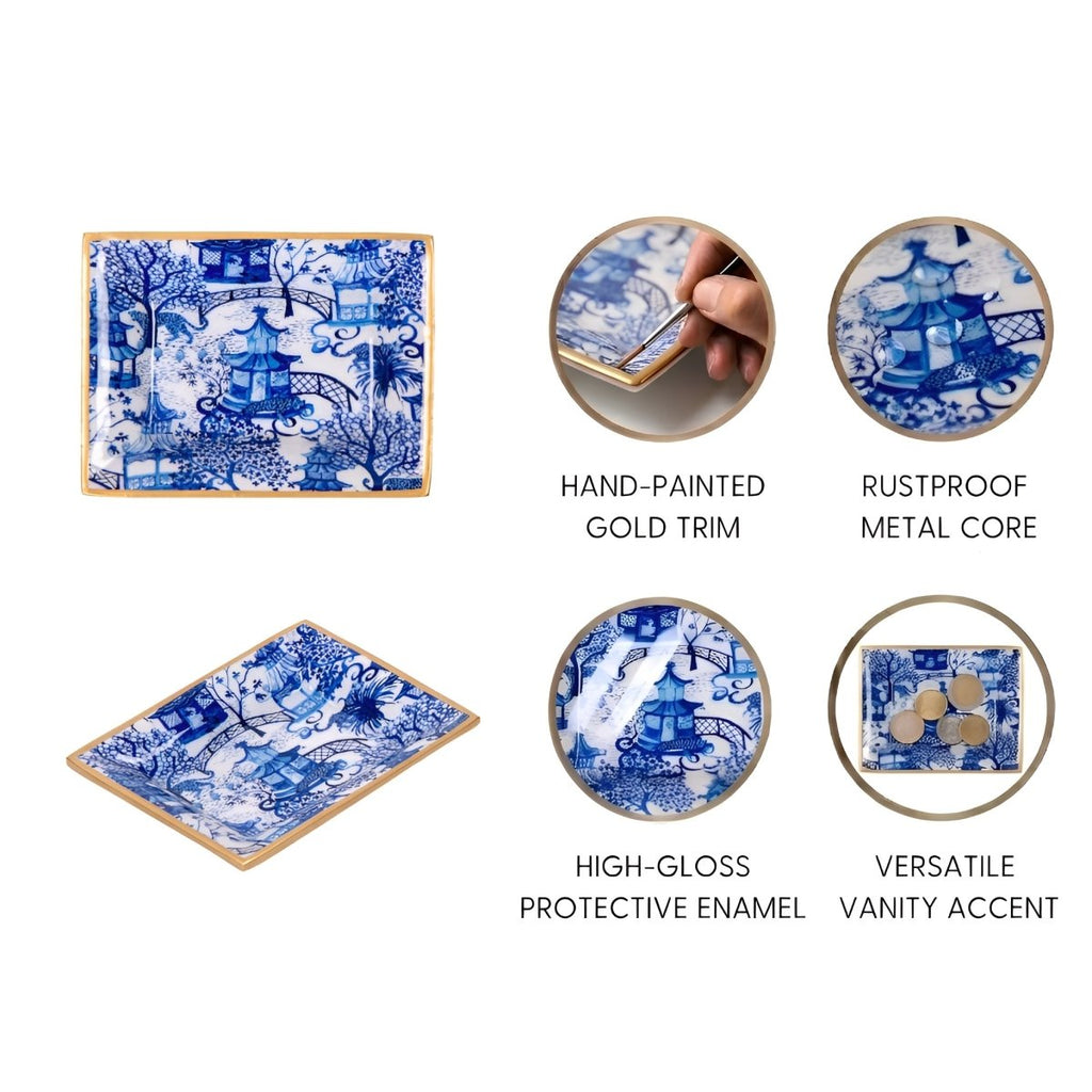 Garden Party Enameled Landry Jewelry Tray - Trinket Trays from Jaye's Studio