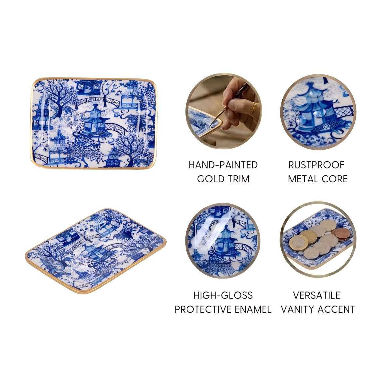 Garden Party Enameled Laney Soap Dish - Trinket Trays from Jaye's Studio