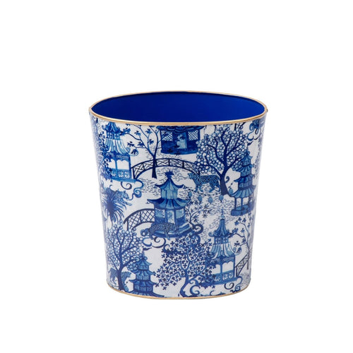 Garden Party Enameled Large Oval Wastebasket - Avail 09/21 - Wastebaskets from Jaye's Studio