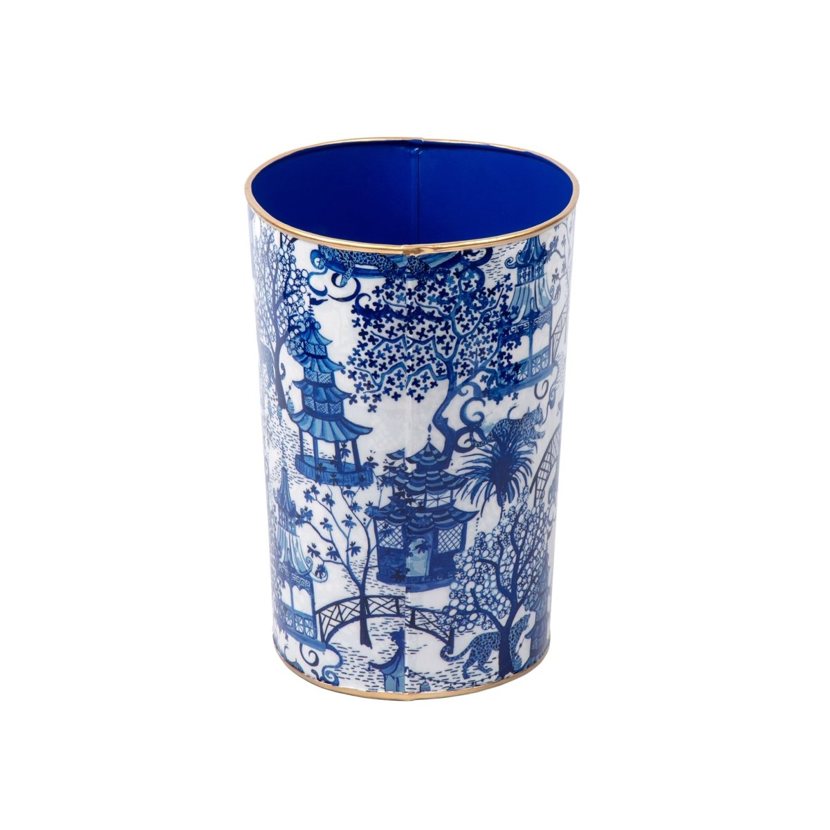 Garden Party Enameled Large Oval Wastebasket - Avail 09/21 - Wastebaskets from Jaye's Studio