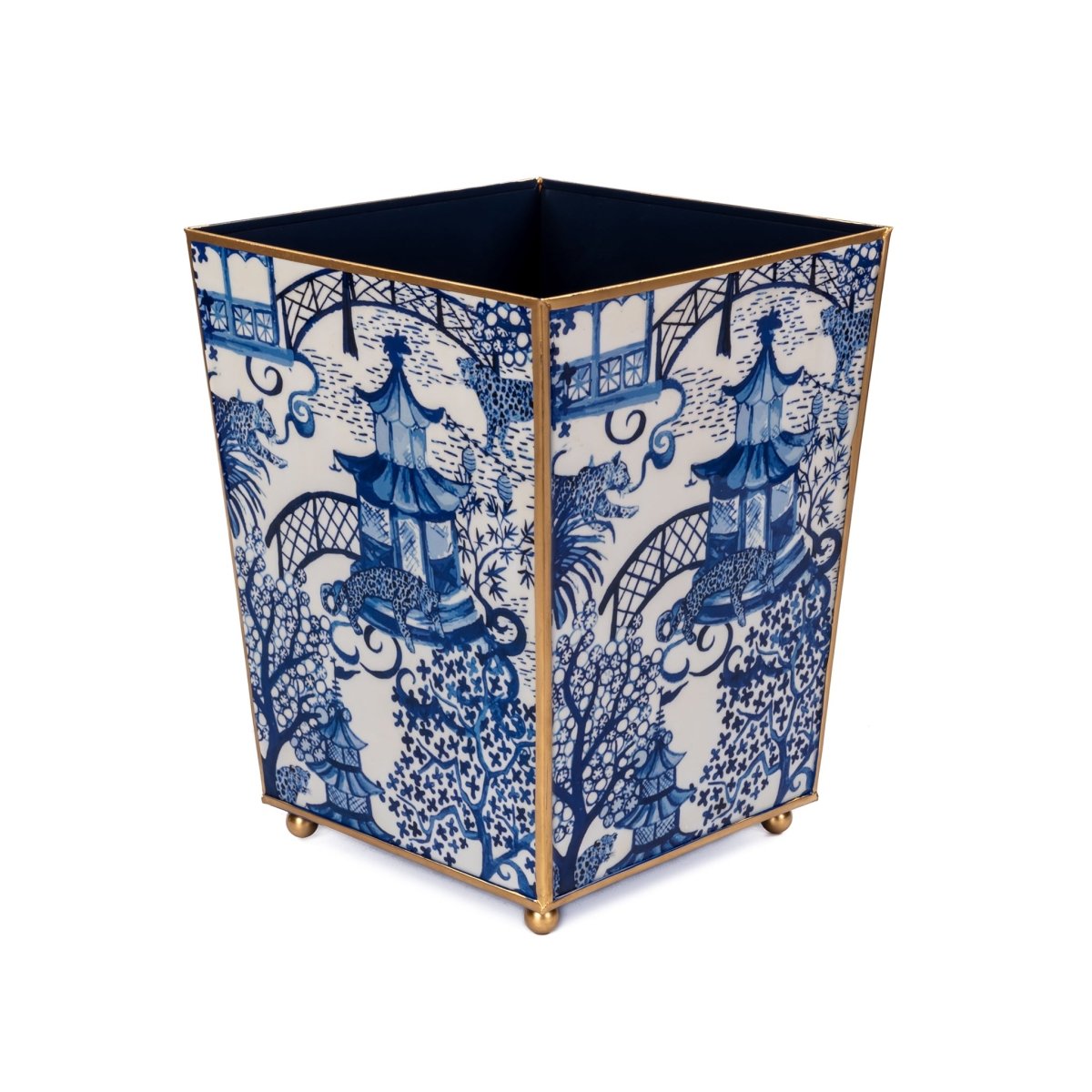 Garden Party Enameled Square Wastebasket 9 - Seconds FINAL SALE - Wastebaskets from Jaye's Studio