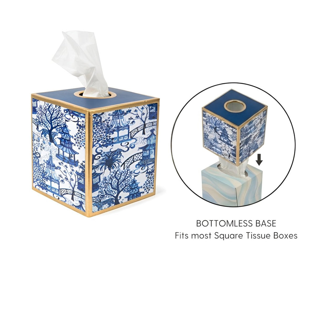 Garden Party Enameled Tissue Box Cover - Tissue Box Cover from Jaye's Studio