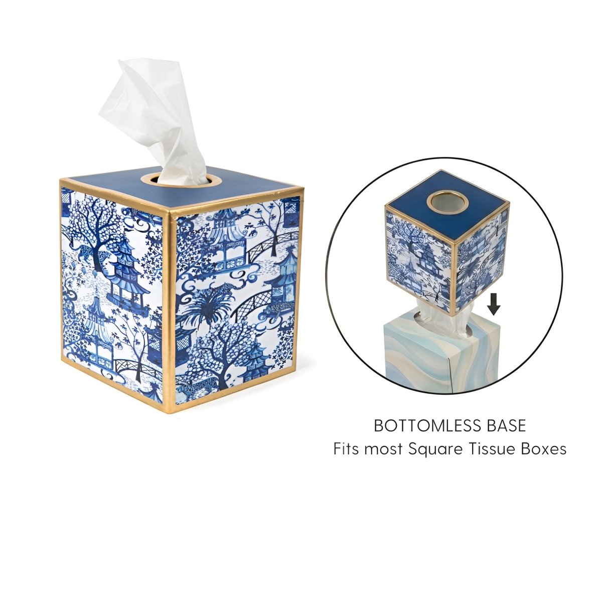 Garden Party Enameled Tissue Box Cover - Tissue Box Cover from Jaye's Studio