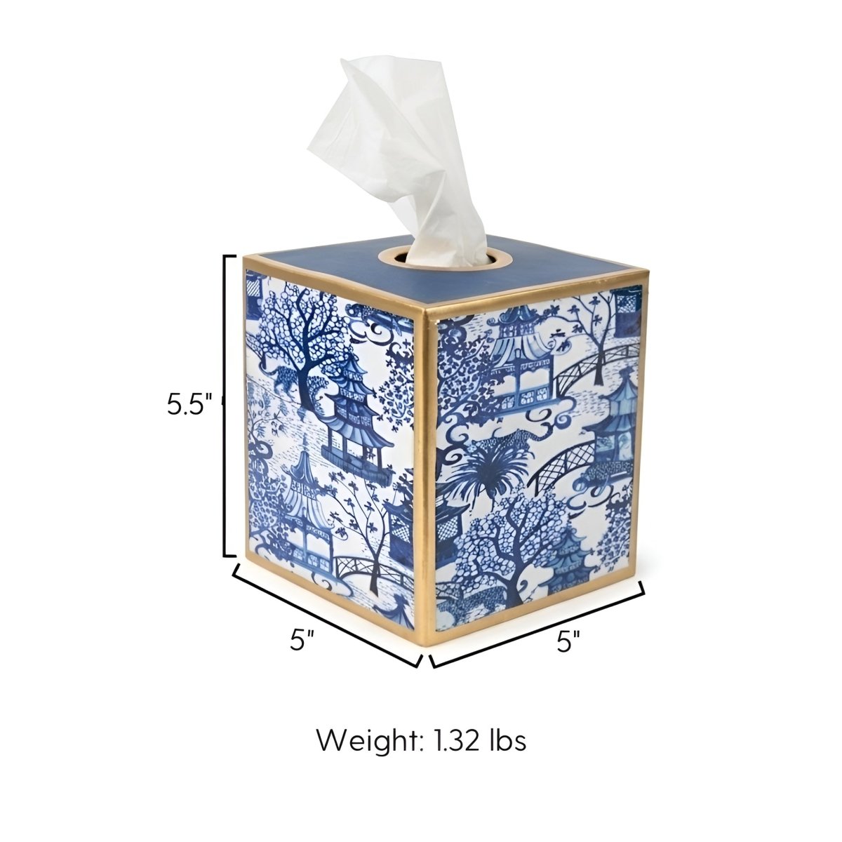 Garden Party Enameled Tissue Box Cover - Tissue Box Cover from Jaye's Studio