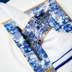 Garden Party Enameled White and Blue Napkin Rings for Dinnerware, Table Setting, Dinner Party (Pack of 4) - Avail 03/20 - Napkin Rings from Jaye's Studio