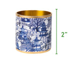 Garden Party Enameled White and Blue Napkin Rings for Dinnerware, Table Setting, Dinner Party (Pack of 4) - Avail 03/20 - Napkin Rings from Jaye's Studio