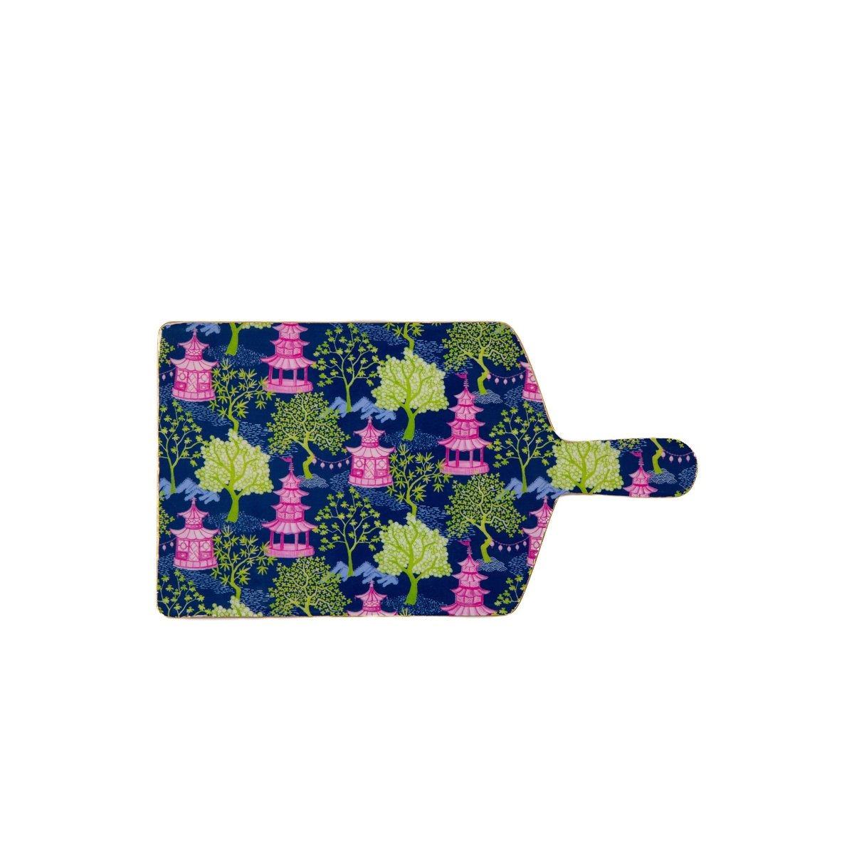 Garden Party Navy and Lime Enameled Charcuterie Board, Wooden Cutting Board, Serving and Chopping Board for Food & Meat Prep - Avail 11/26 - Charcuterie Board from Jaye's Studio