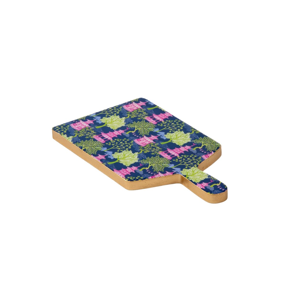 Garden Party Navy and Lime Enameled Charcuterie Board, Wooden Cutting Board, Serving and Chopping Board for Food & Meat Prep - Avail 11/26 - Charcuterie Board from Jaye's Studio