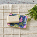 Garden Party Navy and Lime Enameled Rectangle Soap Dish, Catch All Tray, Jewelry Tray for Bathroom, Vanity, Sink - Decorative Laney Tray - Trinket Trays from Jaye's Studio