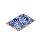 Garden Party White and Blue Enameled Rectangle Catch All Tray, Jewelry Tray for Bathroom, Vanity - Decorative Landry Tray - Trinket Trays from Jaye's Studio