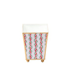 Garland Twist Enameled Red and Green Square Metal Cachepot Planter for Bedroom, Home Office, Kitchen, Living Room - Cachepots from Jaye's Studio