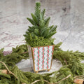 Garland Twist Enameled Red and Green Square Metal Cachepot Planter for Bedroom, Home Office, Kitchen, Living Room - Cachepots from Jaye's Studio