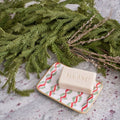 Garland Twist Red and Green Enameled Rectangle Soap Dish, Catch All Tray, Jewelry Tray for Bathroom, Vanity, Sink - Decorative Laney Tray - Trinket Trays from Jaye's Studio