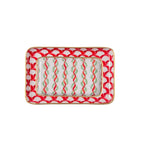 Garland Twist Red and Green Enameled Set of 2 Rectangle Vanity Trays, Catch All Trays - Rowan Decorative Trays - Decorative Trays from Jaye's Studio