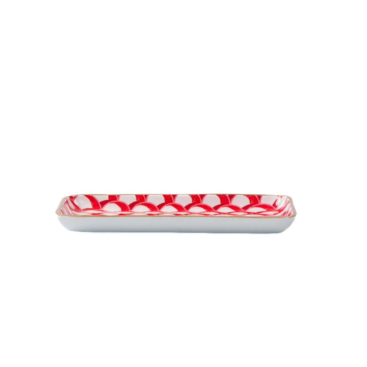 Garland Twist Red and Green Enameled Set of 2 Rectangle Vanity Trays, Catch All Trays - Rowan Decorative Trays - Decorative Trays from Jaye's Studio