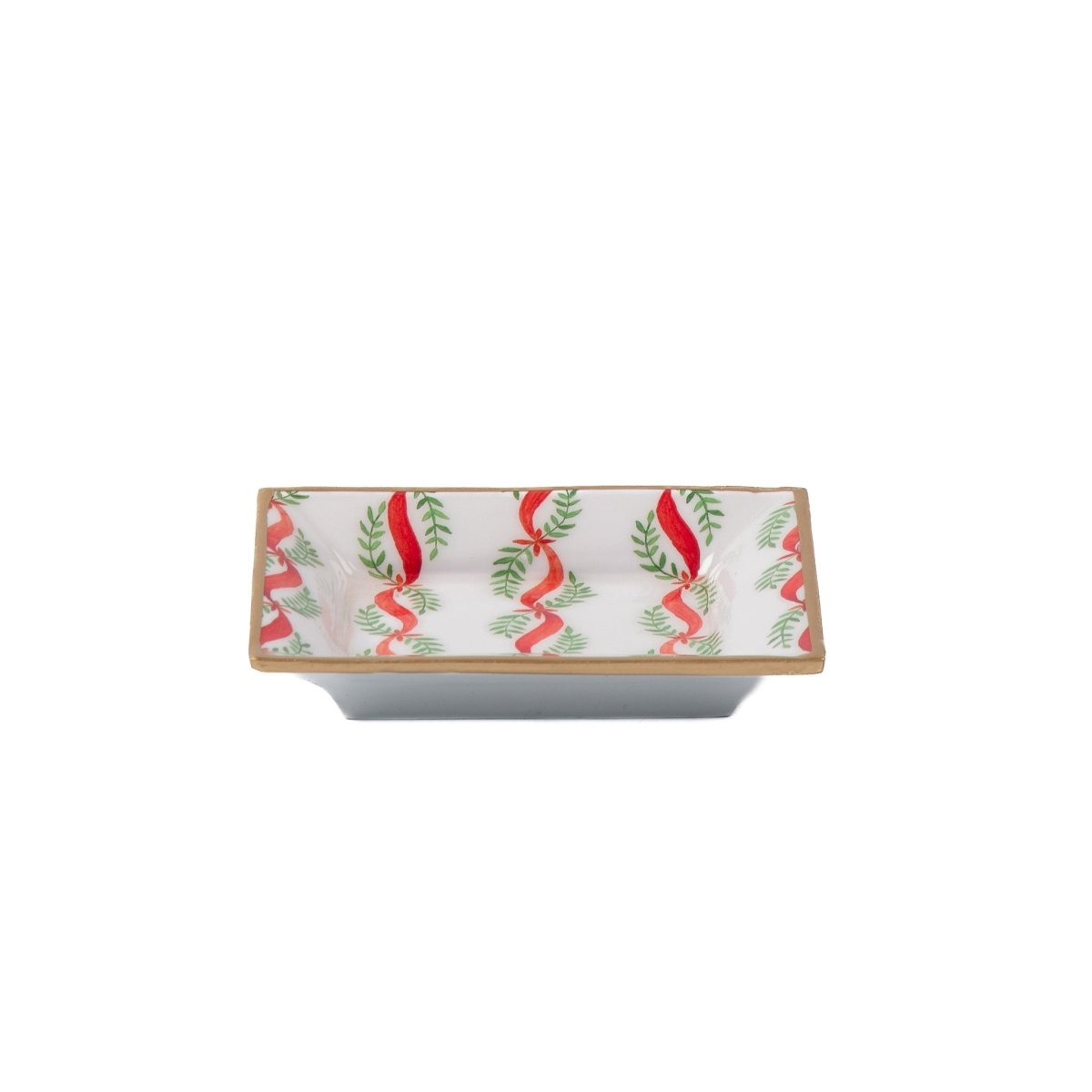 Garland Twist Red and Green Rectangle Catch All Tray, Jewelry Tray for Bathroom, Vanity - Decorative Landry Tray - Trinket Trays from Jaye's Studio