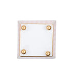Gingham Enameled Coral Square Metal Cachepot Planter for Bedroom, Home Office, Kitchen, Living Room - Cachepots from Jaye's Studio