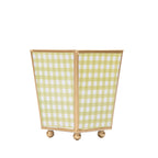 Gingham Enameled Hearts of Palm Square Metal Cachepot Planter for Bedroom, Home Office, Kitchen, Living Room - Cachepots from Jaye's Studio