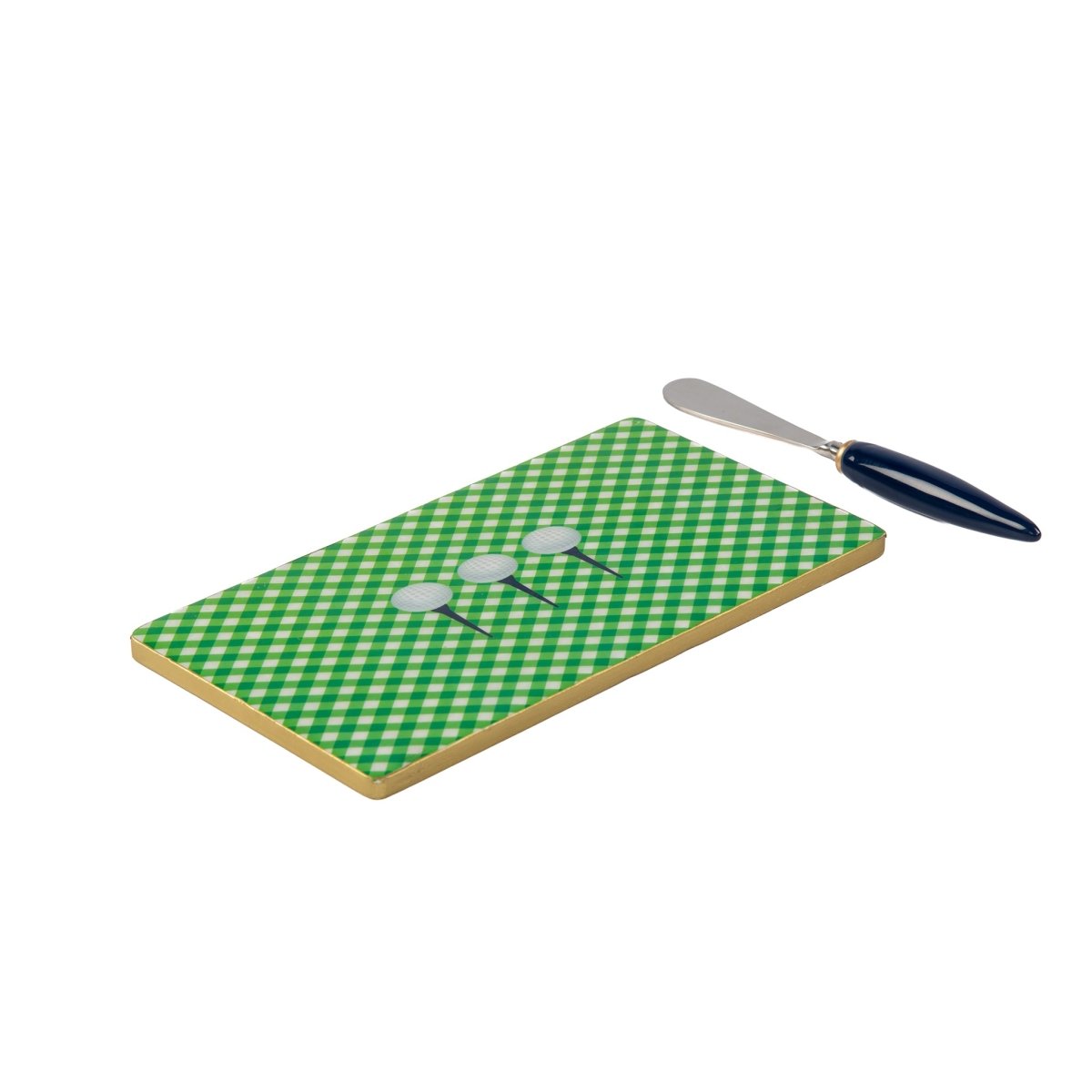 Golf Tea Time Enameled Green Charcuterie Board, Wooden Cutting Board, Barware, Chopping Board for Serving and Food Prep - Tee Time - Charcuterie Board from Jaye's Studio
