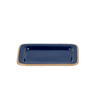 Gracie Blue / Indigo Blue Enameled Rectangle Soap Dish, Catch All Tray, Jewelry Tray for Bathroom, Vanity, Sink - Decorative Laney Tray - from Jaye's Studio