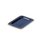 Gracie Blue / Indigo Blue Enameled Rectangle Soap Dish, Catch All Tray, Jewelry Tray for Bathroom, Vanity, Sink - Decorative Laney Tray - from Jaye's Studio
