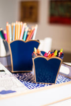 Gracie Blue Square Metal Cachepot For Bedroom, Office, Kitchen, Living Room - Gracie Scarlette Collection - Cachepots from Jaye's Studio