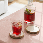 Gracie Coaster Set - Mango Wood & White Enamel | Set of 4 - from Jaye's Studio
