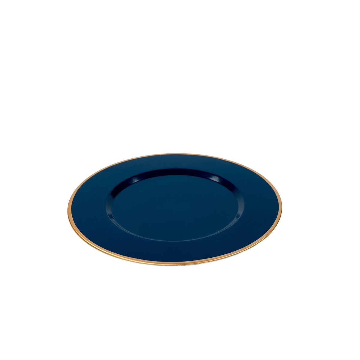 Gracie Enameled Blue / Indigo Blue Charger Plate for Dinnerware, Place setting (4 pack) - Decorative Plates from Jaye's Studio